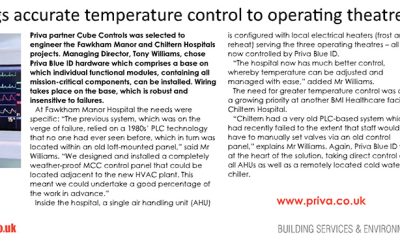 Cube and Priva Blue ID Bring Accurate Temperature Control to Operating Theatres